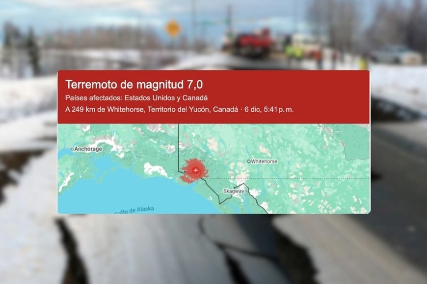Un sismo de magnitud 7 sacudió zonas remotas entre Alaska y Canadá