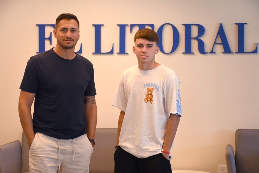 Juan de Olivera y Santino Sottocorno, Unión campeón de la Liga Santafesina. Foto: Flavio Raina