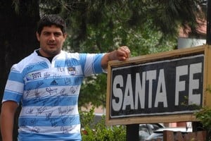 Maximililano Bustos, alias chinchu, integró el equipo de Los Pumas durante el Mundial de Rugby disputado en Nueva Zelanda. Foto: Archivo/Mauricio Garín