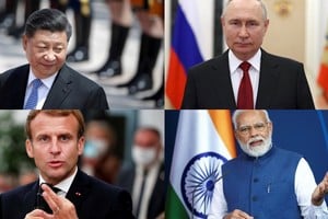 Xi (China), Putin (Rusia), Macron (Francia) y Modi (India), agentes de un tablero que busca reacomodarse. Crédito: Reuters