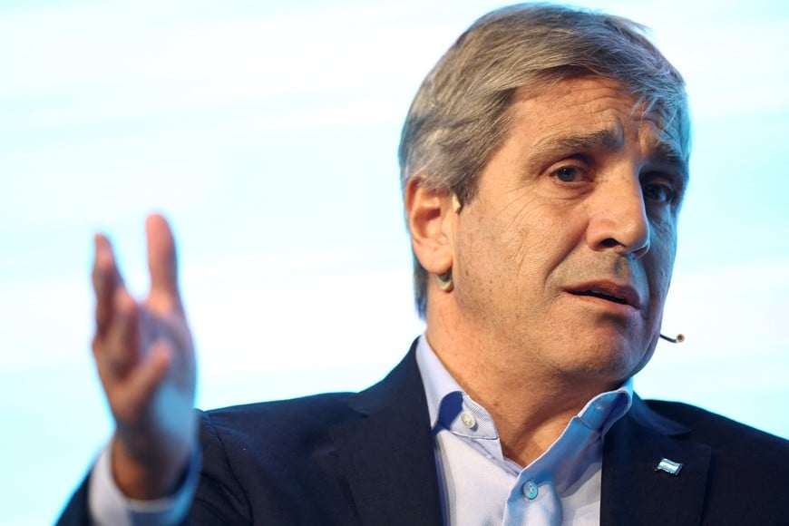 FILE PHOTO: Argentina's Economy Minister Luis Caputo participates in a business event, in Buenos Aires, Argentina, May 13, 2025. REUTERS/Agustin Marcarian/File Photo