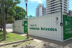 Los contenedores, instalados. Se inició una prueba piloto para analizar la rotación. Crédito: Gentileza