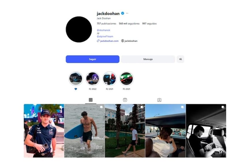 El Instagram de Doohan.