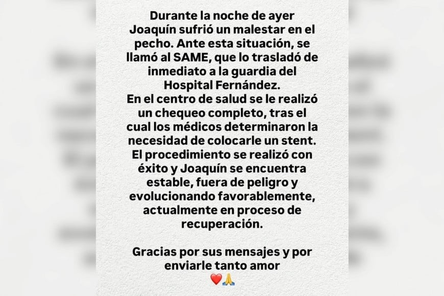 El comunicado de la banda.