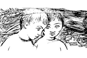 Una ilustración de Estrada Bello resume su poética. Foto: Archivo El Litoral