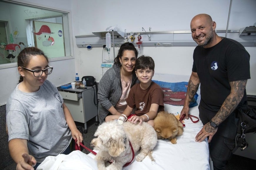 Con Cala y Zafira, comenzó la prueba piloto de ingreso de animales de compañía en el Hospital Vilela