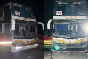 Incidente vial en la Ruta 8 involucró a micros de hinchas de Estudiantes.