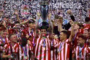 El festejo de Estudiantes de La Plata. Crédito: REUTERS/Agustin Marcarian