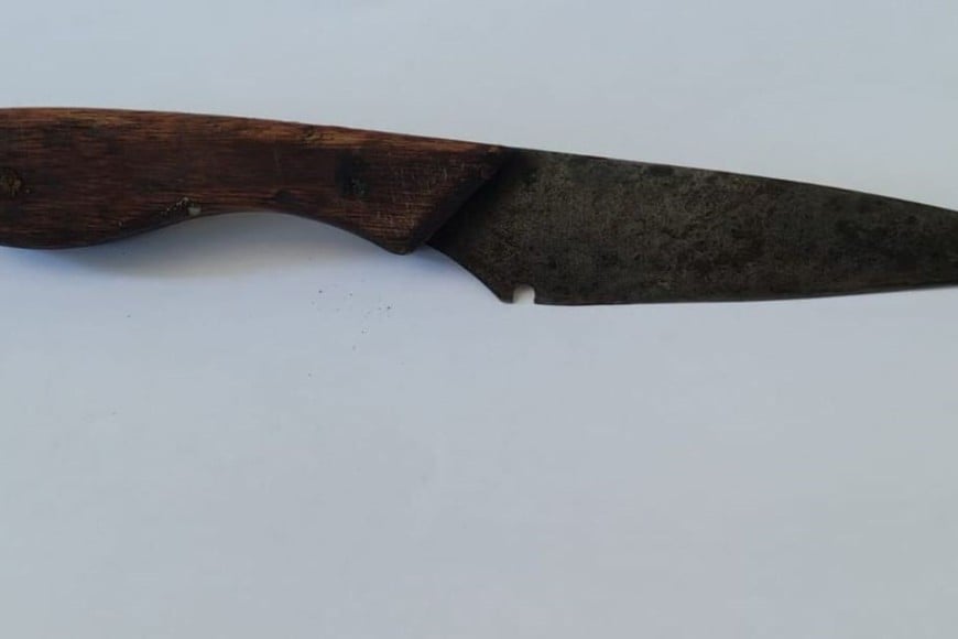 El puñal que tenía el adolescente que amenazó a sus padres. Foto: El Litoral