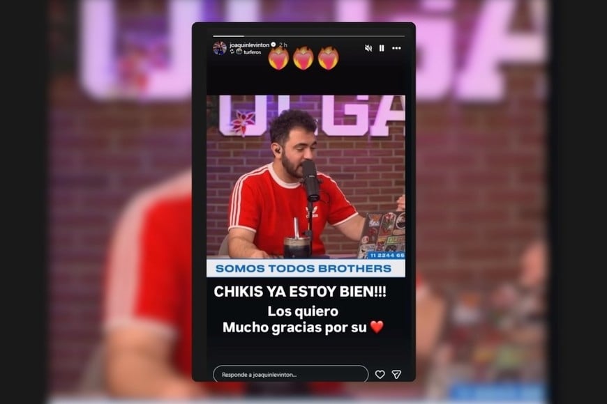 El músico compartió el mensaje de Olga y tranquilizó a sus seguidores en redes.