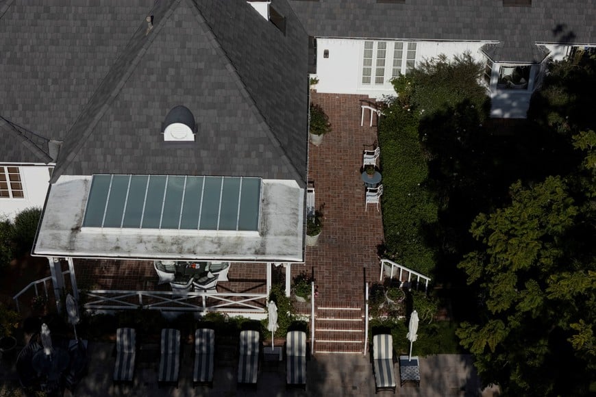 A drone view of the Reiner household, after actor-director and political activist Rob Reiner and his wife were found dead, in Los Angeles, California, U.S. December 15, 2025. REUTERS/Daniel Cole