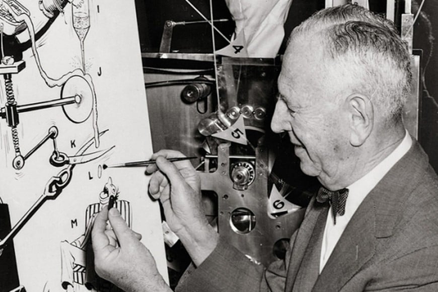 Reuben G. L. Goldberg (1883-1970). Caricaturista, escultor, escritor e ingeniero estadounidense.