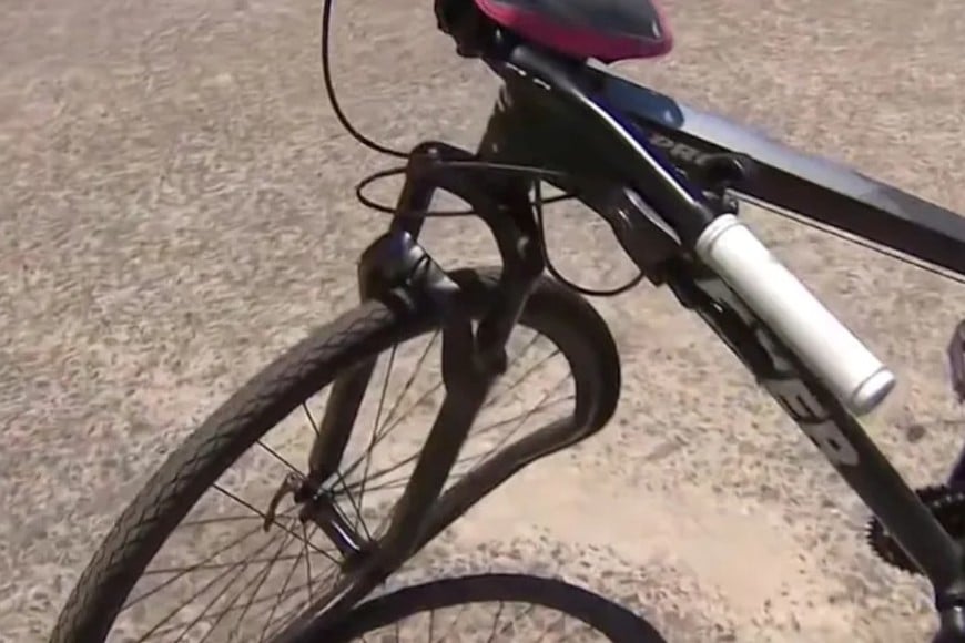 Así quedó la bicicleta del hincha