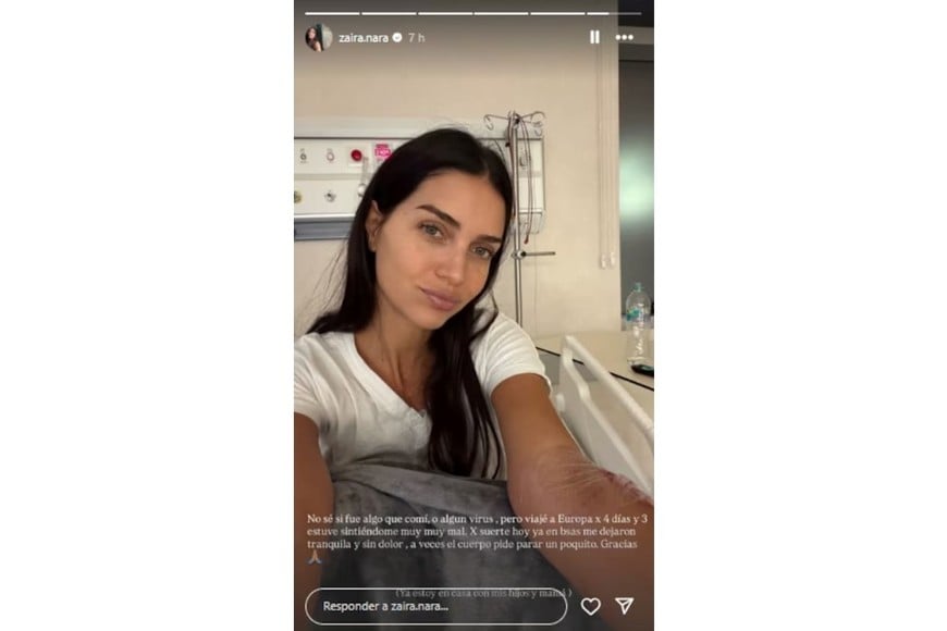 Zaira Nara desde el sanatorio