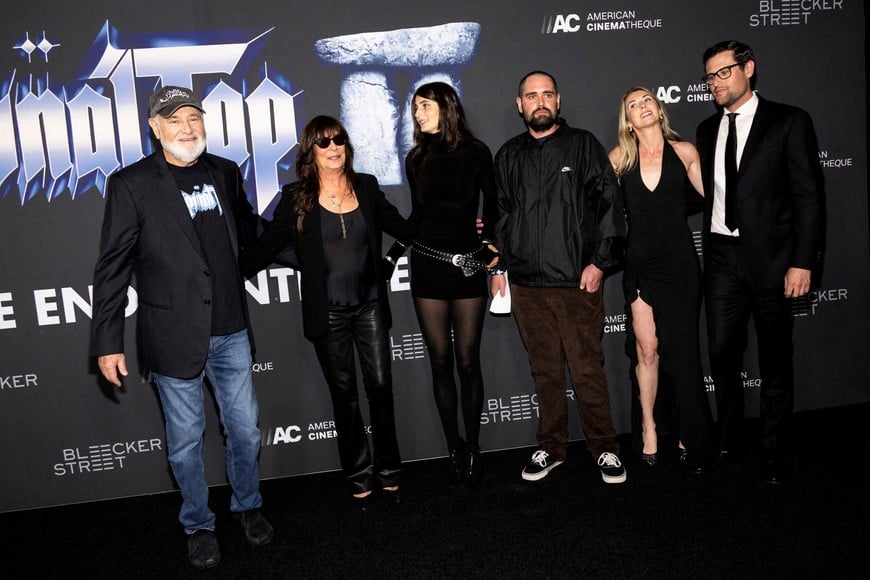 Rob Reiner, Michele Singer, Romy Reiner, Nick Reiner, Maria Gilfillan and Jake Reiner attend the Los Angeles Premiere of ''Spinal Tap II: The End Continues'' at The Egyptian Theatre in Los Angeles, California, U.S., September 9, 2025.  REUTERS/Aude Guerrucci