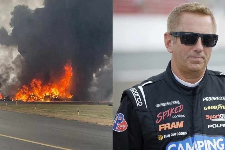 El avión privado de Greg Biffle cayó minutos después de despegar en Statesville.