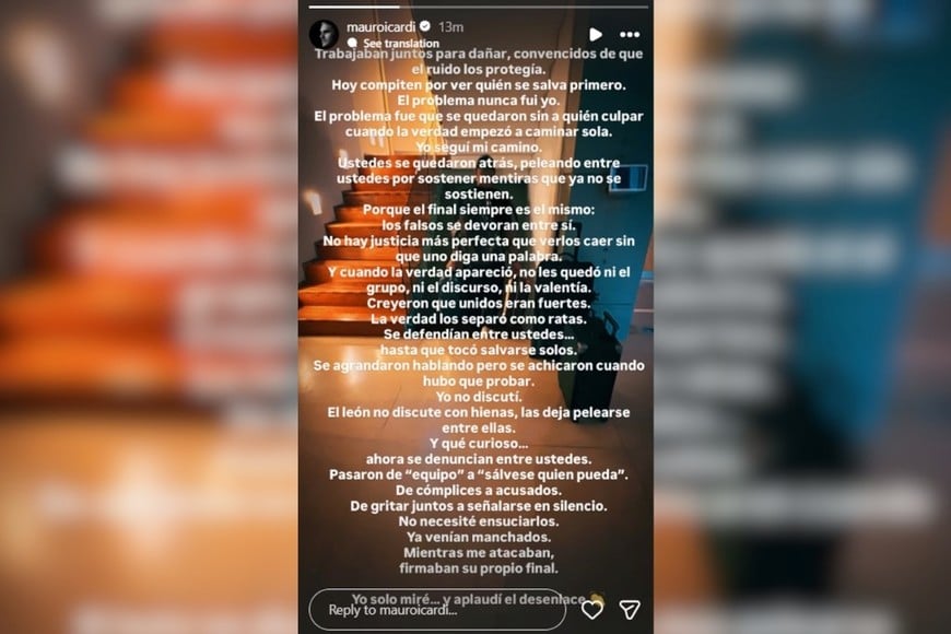 Icardi reapareció en redes sociales con un mensaje explosivo.