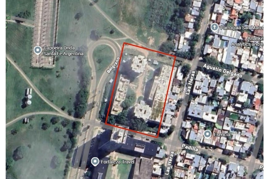 El terreno a subastar. Crédito: Google Maps