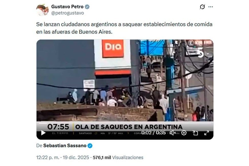 El posteo de la polémica, con desinformación.