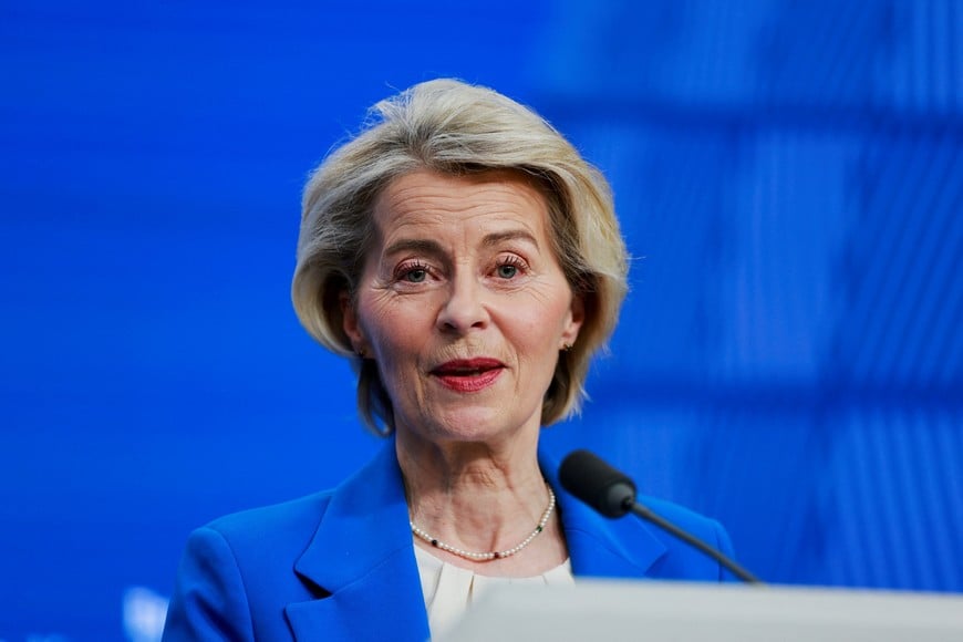 European Commission President Ursula von der Leyen holds a press conference during a European Union leaders' summit, in Brussels, Belgium December 19, 2025. REUTERS/Stephanie Lecocq