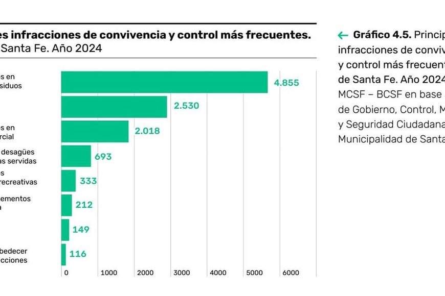 Gráfico 2. Las principales infracciones de la convivencia urbana. Crédito: Archivo