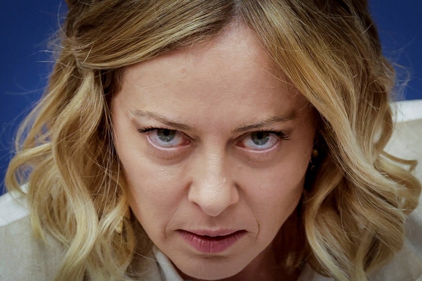 Italy's Prime Minister Giorgia Meloni attends her end-of-year press conference in Rome, Italy, January 9, 2025. REUTERS/Remo Casilli     TPX IMAGES OF THE DAY         SEARCH "REUTERS BEST 2025" FOR THIS STORY. SEARCH "REUTERS 2025 YEAR-END" FOR ALL 2025 YEAR END GALLERIES.