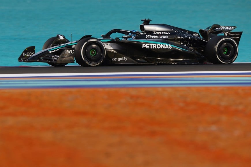 Formula One F1 - Qatar Grand Prix - Lusail International Circuit, Lusail, Qatar - November 28, 2025
Mercedes' George Russell during practice REUTERS/Rula Rouhana