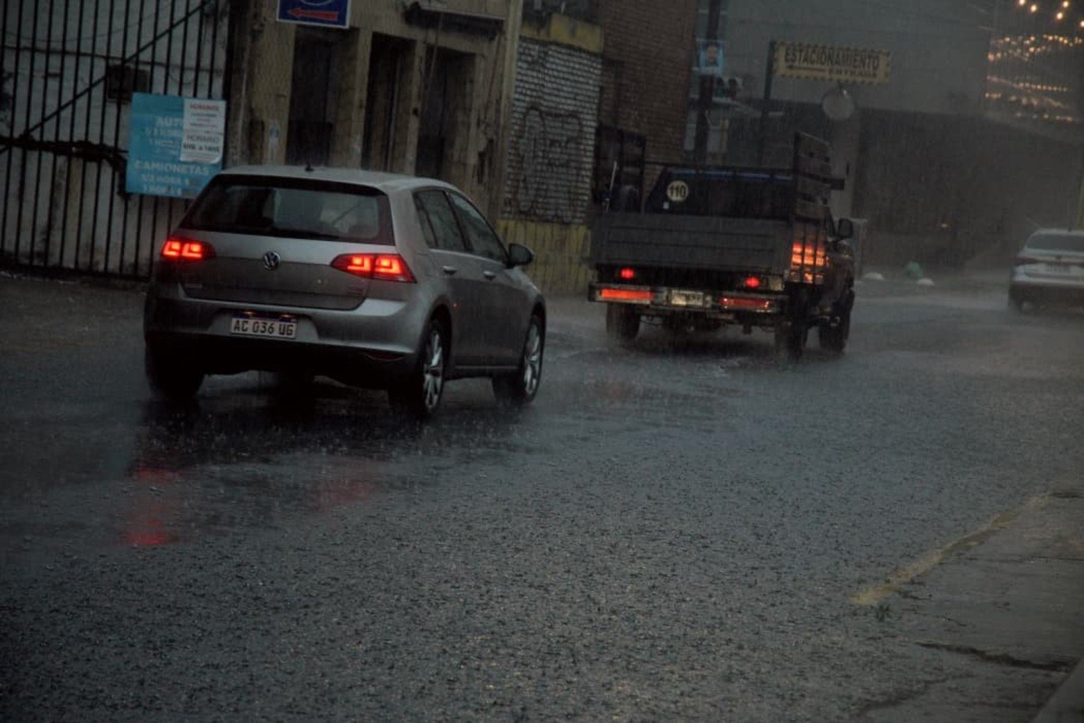 La lluvia de este sábado en Santa Fe.