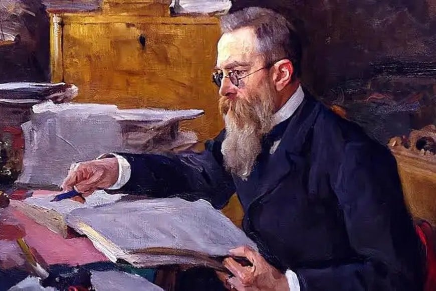Nikolái Rimski-Kórsakov (1844-1908). Extraordinario compositor, director de orquesta y pedagogo ruso, miembro del grupo de autores conocido como Los Cinco, junto a Modest Músorgski, Aleksandr Borodín, Mili Balákirev y César Cui.