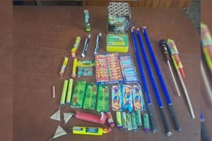 Secuestro de pirotecnia en el Parque Federal. Foto: Gentileza