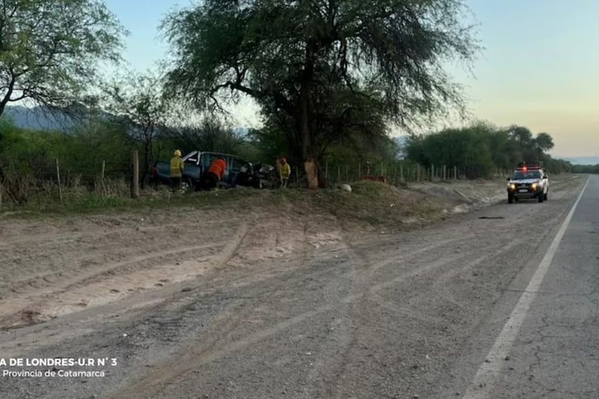 El accidente ocurrió en un tramo poco iluminado y de alto tránsito de la RN 40. Créditos: Comisaría de Londres