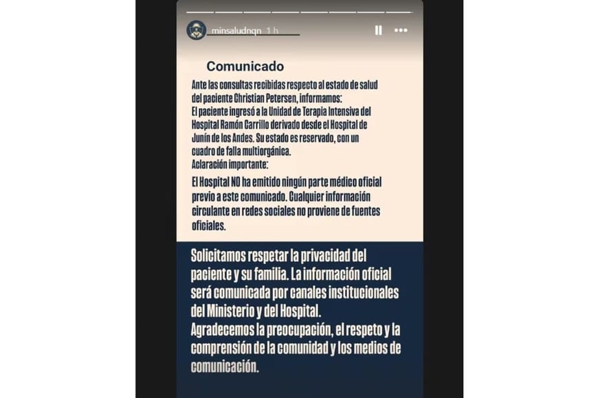 El comunicado oficial.