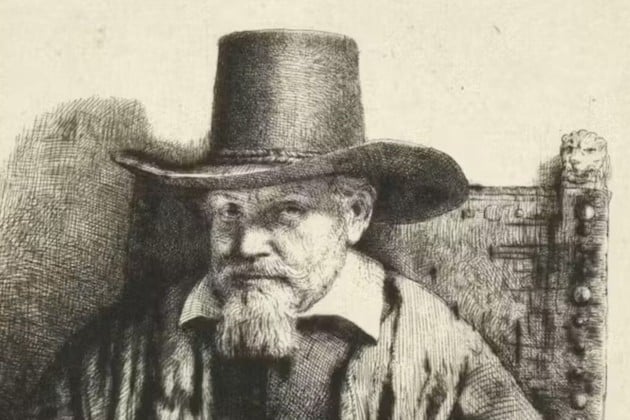 Un detalle del grabado, que representa al inspector de los Colegios Médicos de Ámsterdam. Foto: Gentileza Christie’s