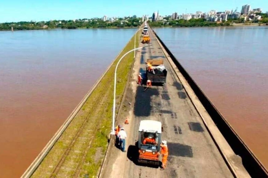 Los arreglos en el puente.