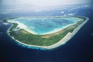 Imagen aérea del archipiélago de Kiribati.