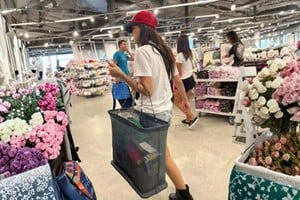 La China Suárez haciendo compras en Miami.