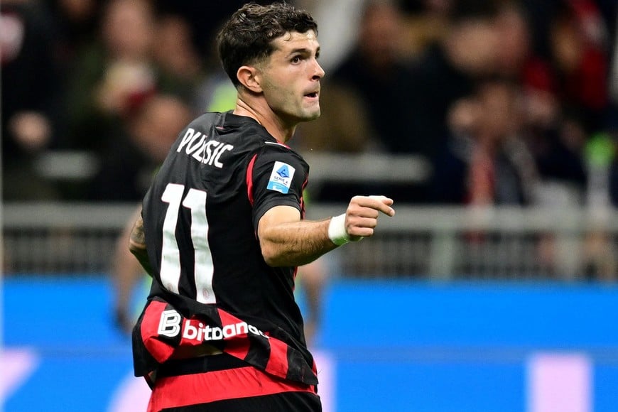 Soccer Football - Serie A - AC Milan v Napoli - San Siro, Milan, Italy - September 28, 2025
AC Milan's Christian Pulisic celebrates scoring their second goal REUTERS/Daniele Mascolo
