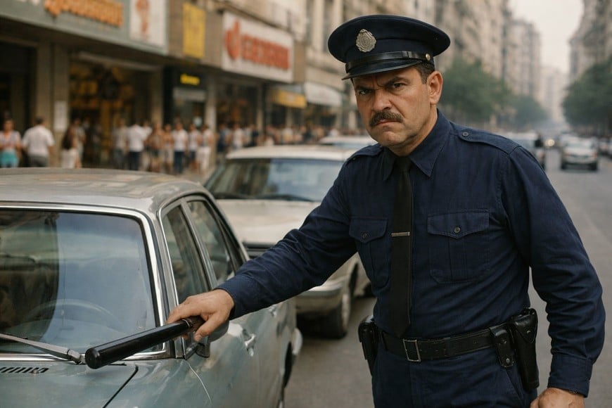 El espacio público, "bien ordenadito". Imagen creada con IA. Crédito: El Litoral