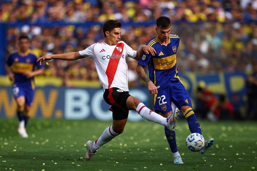 Soccer Football - Argentina Primera Division - Boca Juniors v River Plate - Estadio La Bombonera, Buenos Aires, Argentina - September 21, 2024
Boca Juniors' Kevin Zenon in action REUTERS/Agustin Marcarian