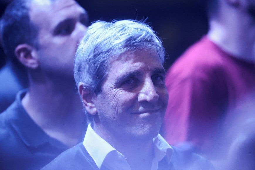 Argentine Economy Minister Luis Caputo attends a La Libertad Avanza party closing rally ahead of the October 26 midterm elections, that could strip the libertarian leader of crucial congressional support for his reform agenda, in Rosario, Santa Fe, Argentina October 23, 2025. REUTERS/Cristina Sille