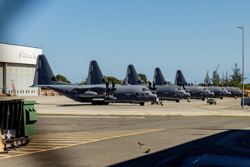 U.S. Air Force C-130H Hercules aircraft sit parked at Rafael Hernandez Airport, amid tensions between U.S. President Donald Trump's administration and the government of Venezuelan President Nicolas Maduro, in Aguadilla, Puerto Rico, December 28, 2025. REUTERS/Eva Marie Uzcategui