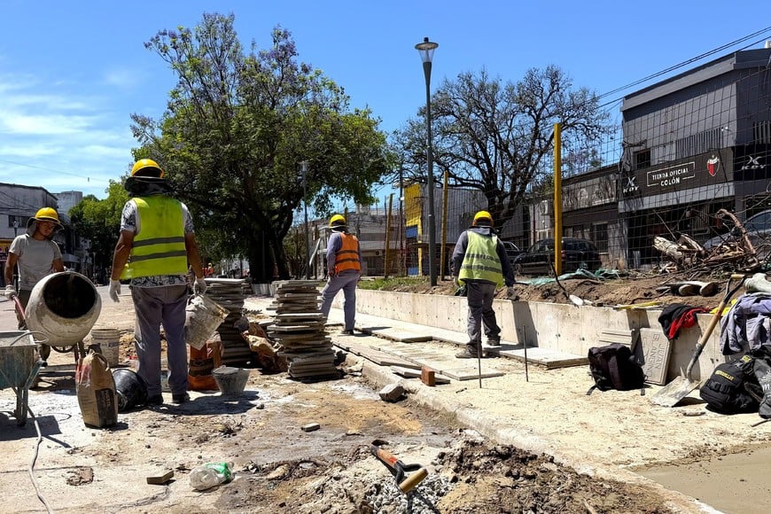Las tareas frente al club Colón.
