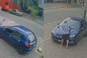 En su ataque, el hombre usó lo que parece ser una lija.