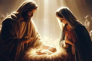 Representación tradicional del nacimiento de Jesús.