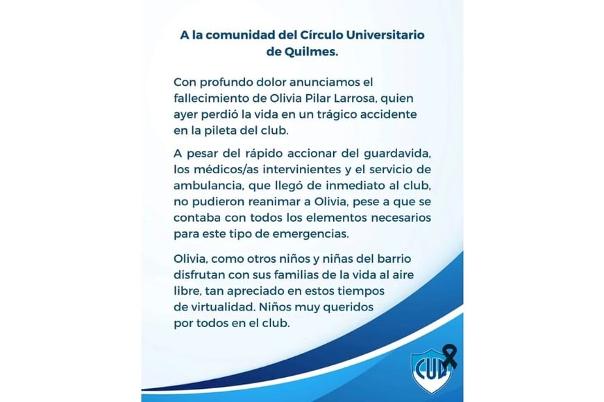 El comunicado del Círculo Universitario de Quilmes