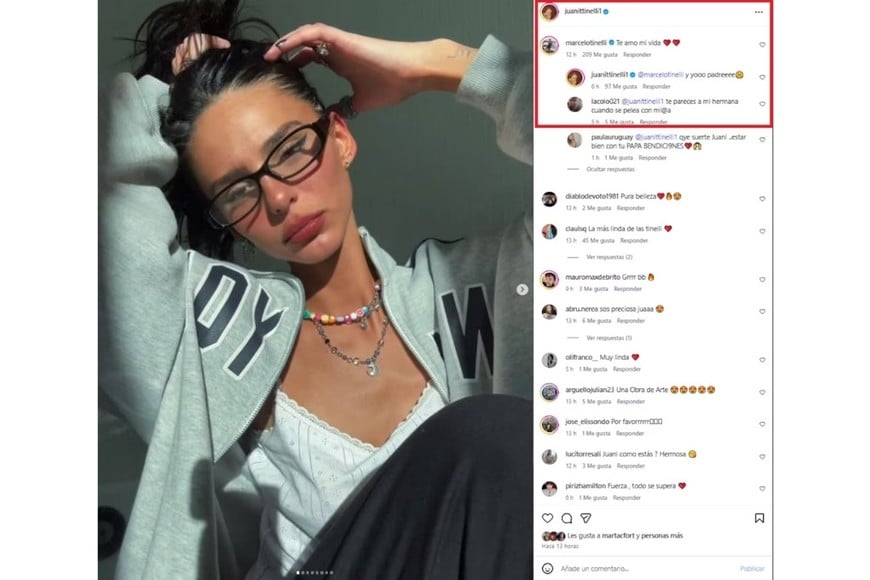 La inesperada reacción de Juana Tinelli al mensaje de su papá.