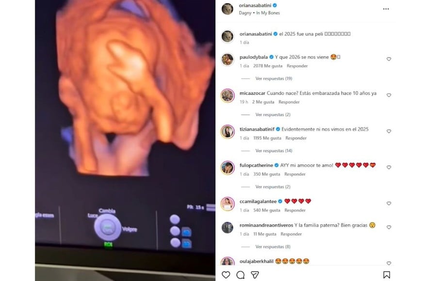 Oriana Sabatini reveló la carita de su beba en un posteo especial.