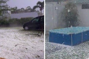 Fuerte tormenta de granizo en Córdoba.
