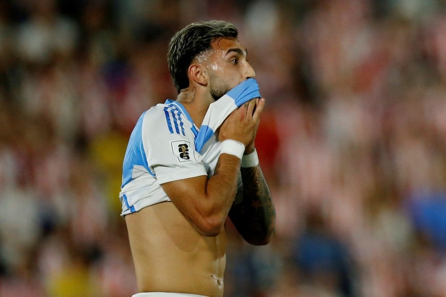 Soccer Football - World Cup - South American Qualifiers - Paraguay v Argentina - Estadio Defensores del Chaco, Asuncion, Paraguay - November 14, 2024
Argentina's Valentin Castellanos looks dejected REUTERS/Cesar Olmedo