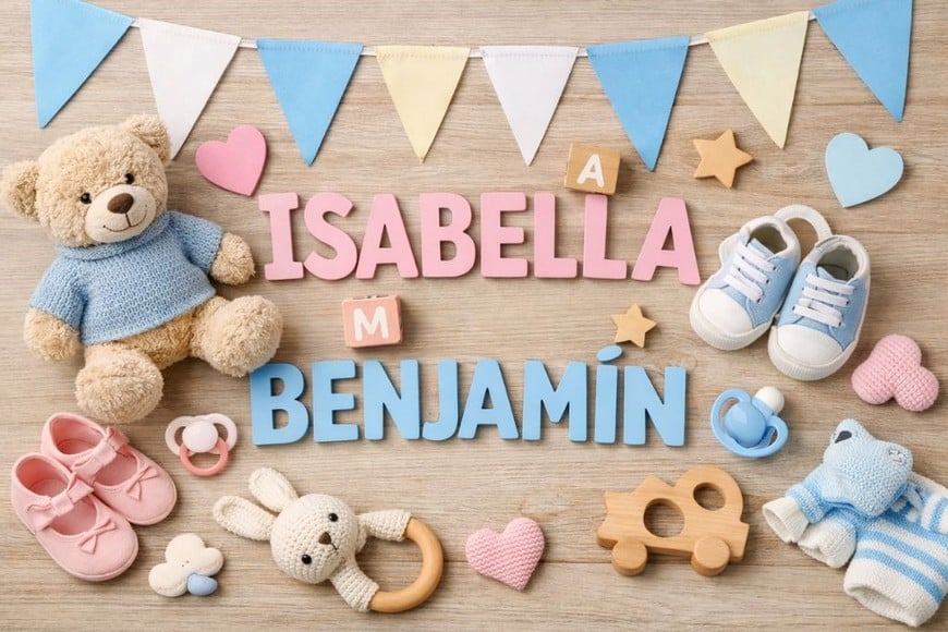 Isabella y Benjamín, los nombres más elegidos por los argentinos.